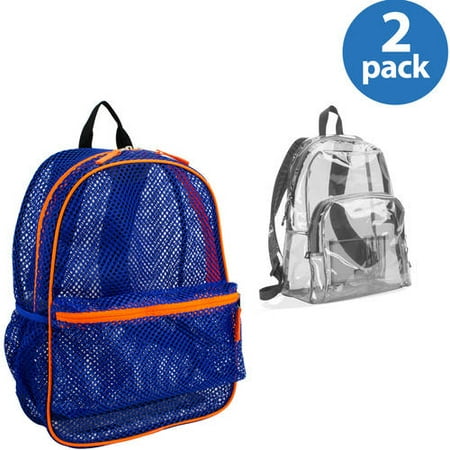 Eastsport Mesh or Clear Backpack 2-Pack Bundle, Your Choice