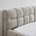 thumbnail image 5 of Queen Bed Frame with Thick Fabric, Chenille Fabric Grounded Queen Size Platform Bed with Headboard and Solid Frame, No Box Spring Needed, Upholstered Bed Frame Queen & Soft Bed Frame, 5 of 8