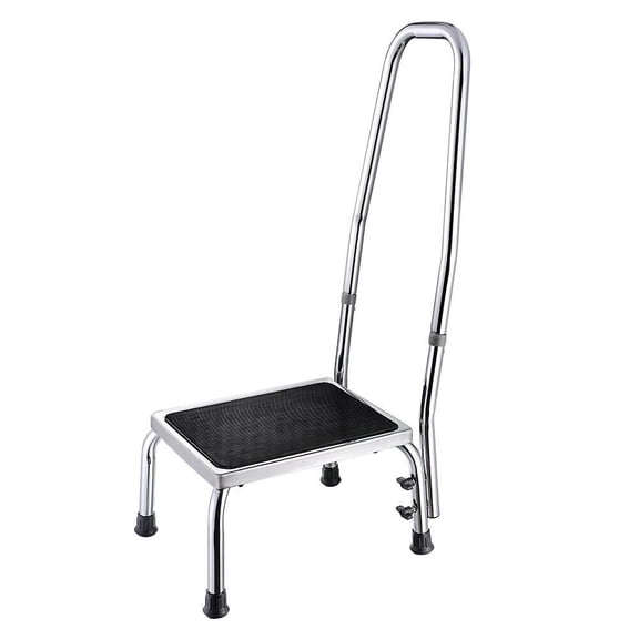 Support Step Stool | Best Foot Stool for Hospital Bed, Kitchen Shelving, & Bath Tub | Non-Slip Rubber Handle, Platform, & Feet for Extra Safety | For Adults & Kids in Home or Medical Setting