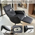 thumbnail image 3 of papajet Power Swivel Recliner Chair for Adults,Zero Gravity Electric Recliner for Living Room,Leather Black, 3 of 9