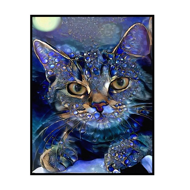 Kit de costura DIY de arte de gato impreso de 11 quilates de algodón de punto de cruz completo (SZX1573) Likrtyny Oficina Multiescena Multifunción