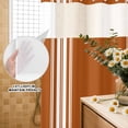 thumbnail image 3 of No Hook Shower Curtain, Vintage Orange Striped Shower Curtains for Bathroom with See Through Top Window, Farmhouse White Stripes Aesthetics Waterproof & Washable Bath Curtain Extra Long 72"x84", 3 of 8