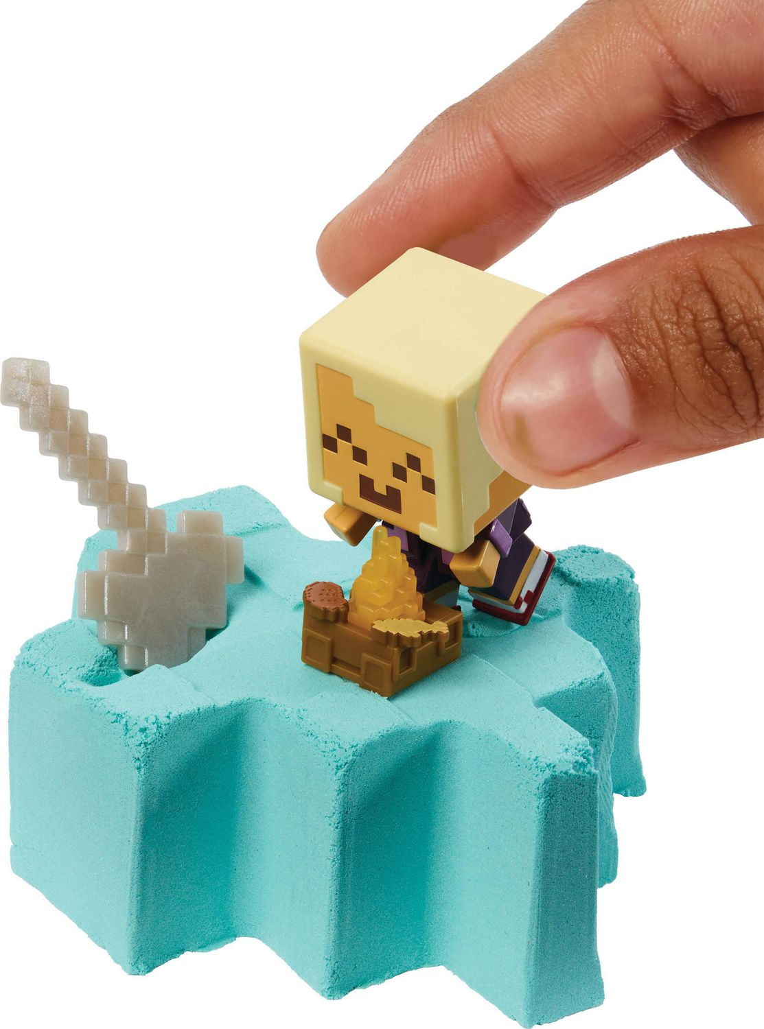Minecraft Mini Mode Mining Action Figures with Reveal, Accessory & Moldable Sand (Characters May Vary)