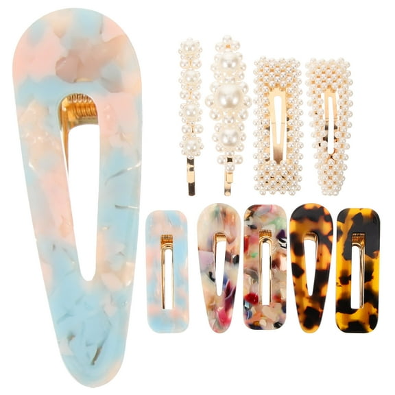 Soimiss 10pcs Marble Hollow Design Hair Accessories for Women