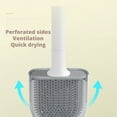 thumbnail image 4 of YIBONIKA Silicone Toilet Brush with Holder Deep Cleaning Brush for Bathroom Wall-Mounted Quick Drying Rust-Proof Black, 4 of 11