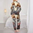 thumbnail image 3 of Bingfone Womens Pajama Sets Romantic Flower Fox Print,Long Sleeve Loungewear Pajamas Set-Medium, 3 of 8