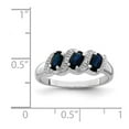 thumbnail image 2 of 925 Sterling Silver Polished Rhodium Sapphire and Diamond Ring Size 7 Measures 2mm Wide - Ring for Women, 2 of 2
