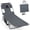 Gray, variant on Costway Patio Tanning Chair,Folding Beach Lounge Chair with 5-Position Adjustable Backrest Beige