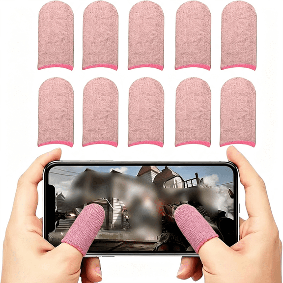 BESTSKY 10Pcs Gaming Finger Sleeves for Mobile Phone&Tablet,Silver Ion Fiber-Ultra-Thin,Breathable Anti-Sweat Thumb Gloves. Zero Drag for Game Like Pubg,Cod Mobile