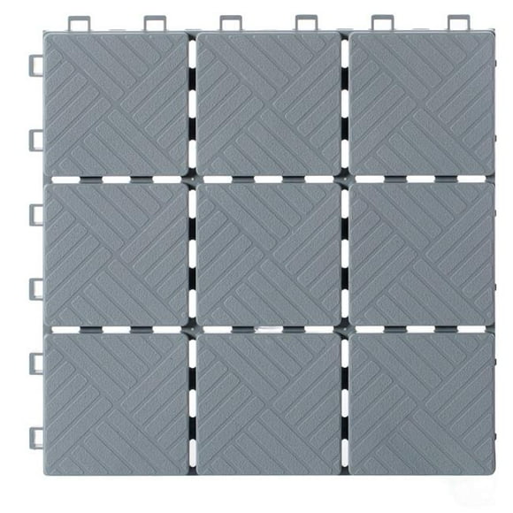 Tuiles de Sentier de Jardin Emboîtables 0,50 x 11 x 11 Po pour Plancher Extérieur, Gazon Décoratif pour Plancher, Gris - Lot de 5