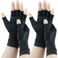 thumbnail image 1 of 2 Pairs Copper Arthritis Gloves for Carpal Tunnel Pain Relief, Compression Gloves to Alleviate Hand Pain, Swelling, Fingerless Computer Typing Gloves for Rheumatoid, Tendonitis Women & Men, 1 of 6