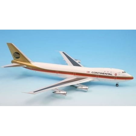 InFlight 200 Continental Airlines Boeing 747-100 “Black Meatball” Die-Cast Model Airplane – 1:200 Scale, Metal with Rolling Wheels, 13.75" Length, 11.75" Wingspan
