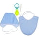 thumbnail image 1 of Set de 3 piezas para adultos: chupete, babero y gorro de bebé para cosplay. Accesorios divertidos para fiestas infantiles. Kit de accesorios para bebés y niños (Azul)., 1 of 7