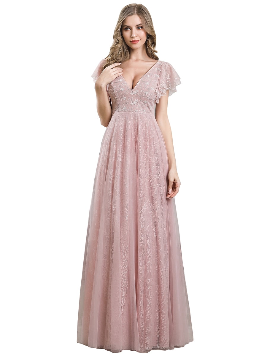floral embroidered bridesmaid dress