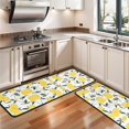 thumbnail image 3 of Kitchen Rugs Sets Of 2,Yellow Lemon Fruit Leaves White Pattern Anti Fatigue Kitchen Mat Rugs Non Slip Washable,Decorative Kitchen Floor Mats for Kitchen,Sink,Laundry,17"x47"+17"x47", 3 of 5