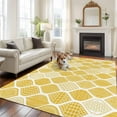 thumbnail image 2 of Non-Slip Rug Pad Rugs Yellow Bohemian Geometric Texture Rectangle Area Rugs 5x7Ft Soft Carpet Pads for Living Room Kids Room, Abstract Moroccan Pattern, 2 of 9