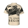 thumbnail image 3 of Daiia Let The Adventure Begin Hawaiian Shirt for Men Gentle Cotton Regular Short Sleeve Casual-XX-Large, 3 of 9