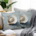 thumbnail image 2 of Waterproof Throw Pillow Covers Set of 2, 26x26 Inch Oil Painting Decorative Pillowcases Outdoor Pillow Slip Cushion Covers Set for Couch Tent Modern Abstract Coastal Seashells Simple, 2 of 7