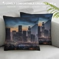 thumbnail image 3 of Sheronv City Skyline Graphic Decorative Throw Pillow Cover for Home Couch Living Room Bed Sofa - High-Quality Year-Round Use for Car Bedroom - 1PC 12x12in, 3 of 5