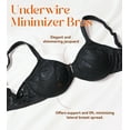 thumbnail image 4 of Exerin Minimizer Bras for Women Soft Fabric Comfort Full Figure Unpadded Underwire Everyday Bra(Black,36DDD), 4 of 6