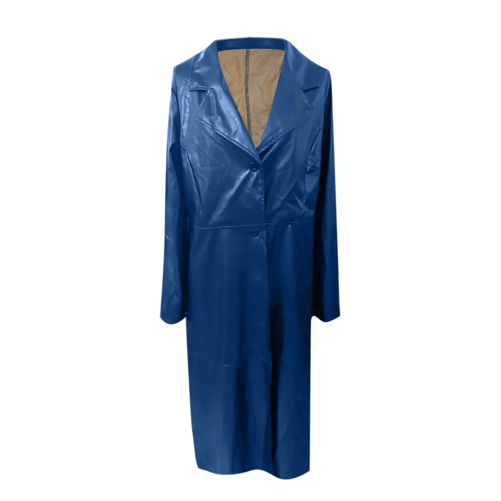 Dezsed Womens PU Faux Leather Jacket Women's Fashion Sexy Fall And Winter Solid Long Leather Coat Imitation Leather Windbreaker Coat Navy XXXXL