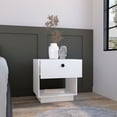 thumbnail image 2 of LiviNest Single Drawer Nightstand 19"H with Open Storage Shelf, White - Compact Bedside Table for Small Bedrooms, Bedroom Furniture, 2 of 6