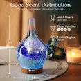 thumbnail image 3 of Porsme Essential Oil Diffuser 3D Glass Aromatherapy Ultrasonic Humidifier Auto Shut-Off Timer Setting BPA Free for Home Hotel Yoga Leisure Gift SPA 150ml Last 6 Hours, 3 of 7