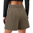 thumbnail image 5 of Womens Plus Size Dressy Shorts Casual High Waist Loose Solid Color Suit Shorts With Pockets, 5 of 8