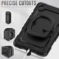 thumbnail image 3 of KOMI Compatible with Galaxy Tab A7 Lite 8.7” 2021, Built in Screen Protector, Shockproof Heavy Duty Protective Rugged Cover with Shoulder Strap Black, 3 of 5