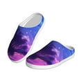 thumbnail image 2 of Haiem Dreamy Colorful Starry Sky Print Women's Fuzzy Memory Foam House Slipper Cozy Home Footwear Non-slip Winter Slippers-35/36, 2 of 7