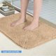 thumbnail image 4 of Alfombras de baño grandes de color arena, 50 x 81 cm, absorbentes y peludas, de microfibra, de lujo, con reverso de goma., 4 of 8