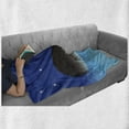 thumbnail image 6 of Whale Soft Flannel Fleece Throw Blanket, Mammal in the Ocean Moon and Stars Kid Friendly Design, Cozy Plush for Indoor and Outdoor Use, 70" x 90", Blue Grey and Pale Blue, by Ambesonne, 6 of 6
