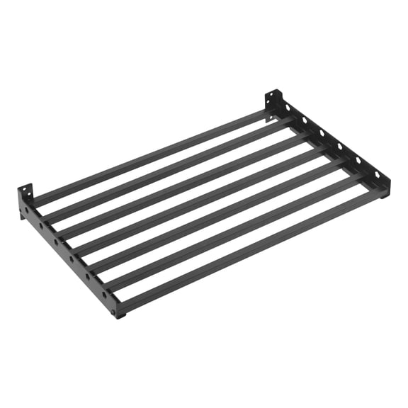 50kg Load Wall Microwave Rack - Black Steel Aluminum Rack for Home & Commercial Kitchens