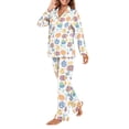 thumbnail image 3 of FOR U DESIGNS Easter Egg Womens Nightwear Sets Button Front Sleepwear Long Sleeve V-neck and Pants 2 Pack Size XS Button Up Pajama Shirts for Women Jogger Winter, 3 of 7