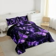thumbnail image 3 of Feelyou Bling Purple Butterfly Full Size Comforter Sets, Psychedelic Stars Cloud Bedding Comforter Set, Modern Fashion Style Reversible Bedding Sets, Lightweight Room Decor, 3 Pieces, 3 of 8