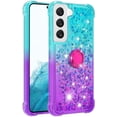 thumbnail image 6 of Clear Case for Samsung Galaxy S23 FE with Kickstand for Girls Women, Liquid Glitter Sparkle Bling Cute Case Gradient Quicksand Cover for Samsung Galaxy S23 FE JB Bluish Violet, 6 of 7