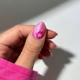 thumbnail image 4 of Short Fake Nails Almond Press On Nails Purple Nails Press Ons Artificial Acrylic False Nails With Flower Designs Glossy Glue On Nail Full Cover Stick On Nail For Women Nail Decorations, 4 of 7