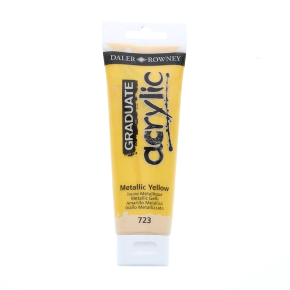 Daler-Rowney Graduate Acrylic, 120ml Tube, Metallic Yellow
