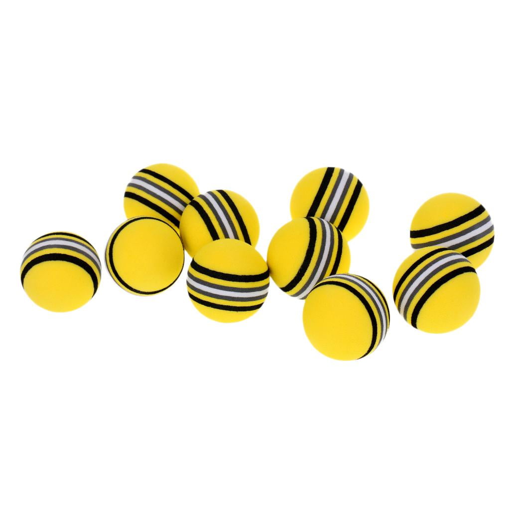 Set Of 10 Golf Practice Balls EVA Foam Sponge Balls Yellow 40mm/1