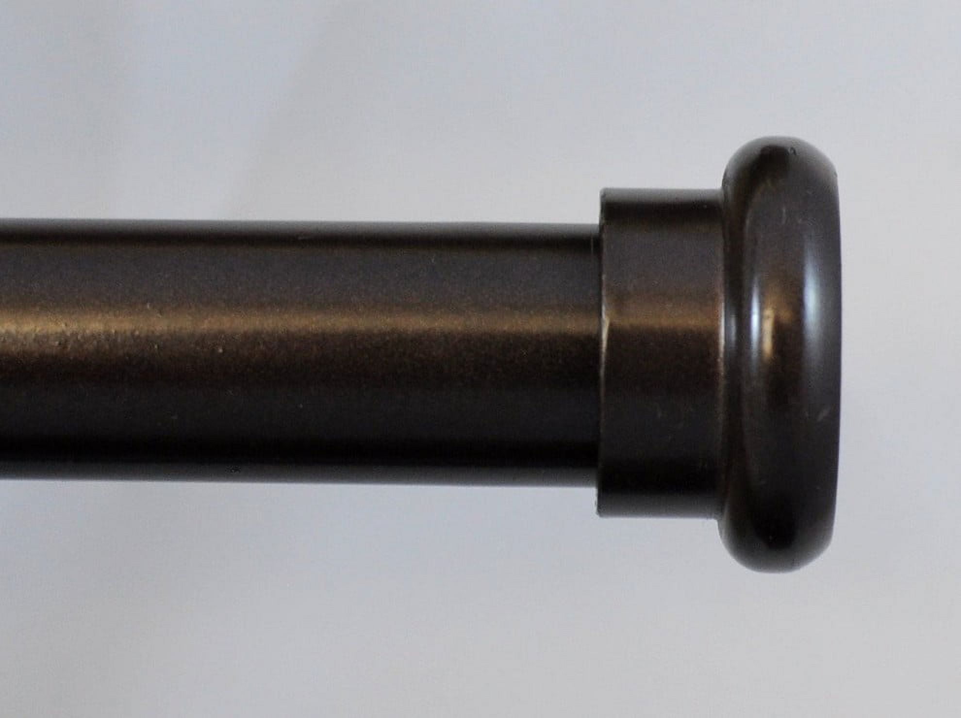 Urbanest Adjustable Single Curtain Rod Set Forged Iron Button Finials – 3/4-Inch Diameter, With Bronze Rod, 28–48 Inches