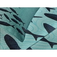 thumbnail image 4 of Ambesonne Fish Quilted Bedspread Set 3 Pcs, Surreal Ocean Life Theme, Queen Size, Blue Turquoise, 4 of 5