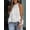 White2, variant on Women's Halter Ruffle Flowy Top Sleeveless Ruched Sheer Tie Back Tanks Blouse with Floral Print elegant Loose Blouse Tank Tops White S