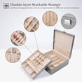 thumbnail image 2 of Jewelry Box ProCase, organizador grande de piel de 2 capas, color gris, 2 of 6
