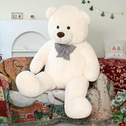 MorisMos Giant White Teddy Bear Stuffed Animal 6 Feet Soft Cuddly Smiling Face Big Teddy Bear Plush
