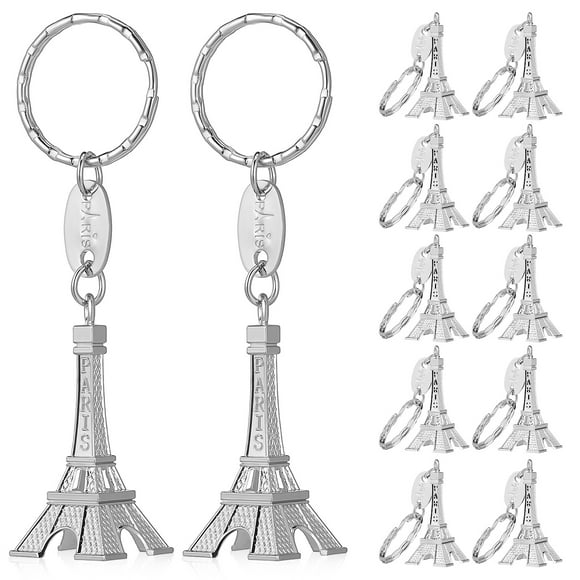 12 llaveros de la Torre Eiffel, mini adornos de la Torre Eiffel, colgantes para bolsos.