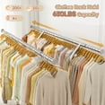 thumbnail image 3 of Clothes Rack with Wheels, Heavy-Duty Garment Rack for Hanging Clothes,Adjustable Freestanding Wardrobe Organizers and Storage with Double Sheves, 3 of 8