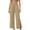 (New11)Khaki, variant on Chic Lounge Trousers for Women Casual Loose Fit Split Hem Flowy Palazzo Pants Breathable Elastic Waist Yoga Trousers with Drawstring