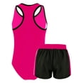thumbnail image 2 of iiniim Kids Girls Tankini Set Racer Back Top Shirts with Shorts Bathing Suit Rash Guard Suit Wave 14, 2 of 5