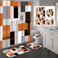 thumbnail image 5 of Fall Shower Curtain Sets Bathroom Sets with Shower Curtain and Rugs Accessories with Non-Slip Rugs Toilet Lid Cover and Bath Mat,Orange, 5 of 5