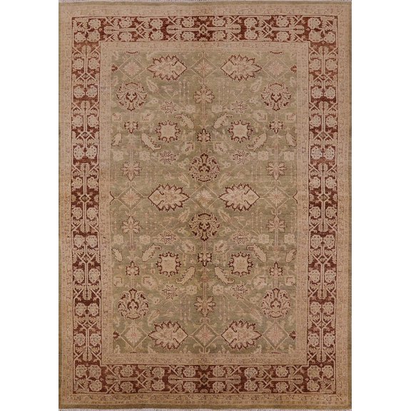 Ahgly Company Machine Washable Indoor Rectangle Industrial Modern Light Brown Area Rugs, 5' x 7'